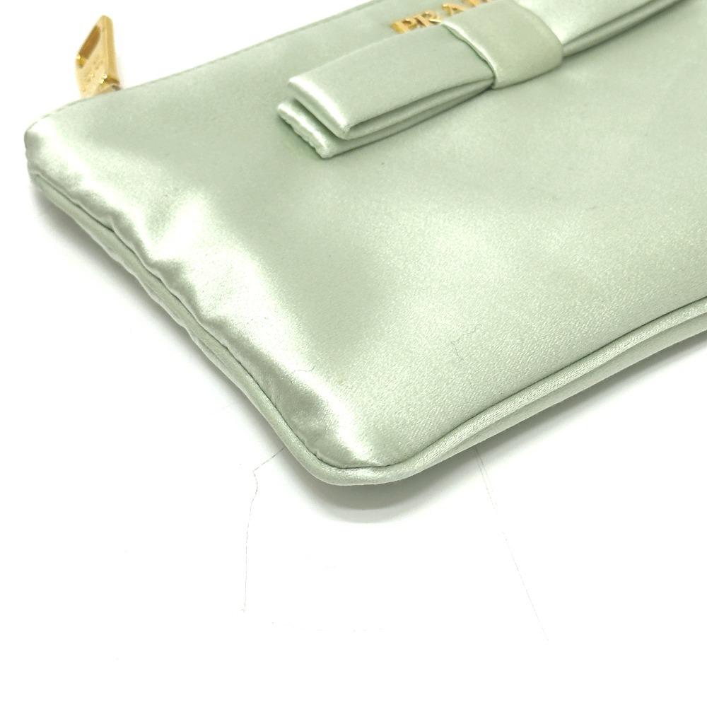 PRADA 1M1214 Logo ribbon Clutch Bag Makeup Pouch Multi-Pouch Cosmetics Pouch