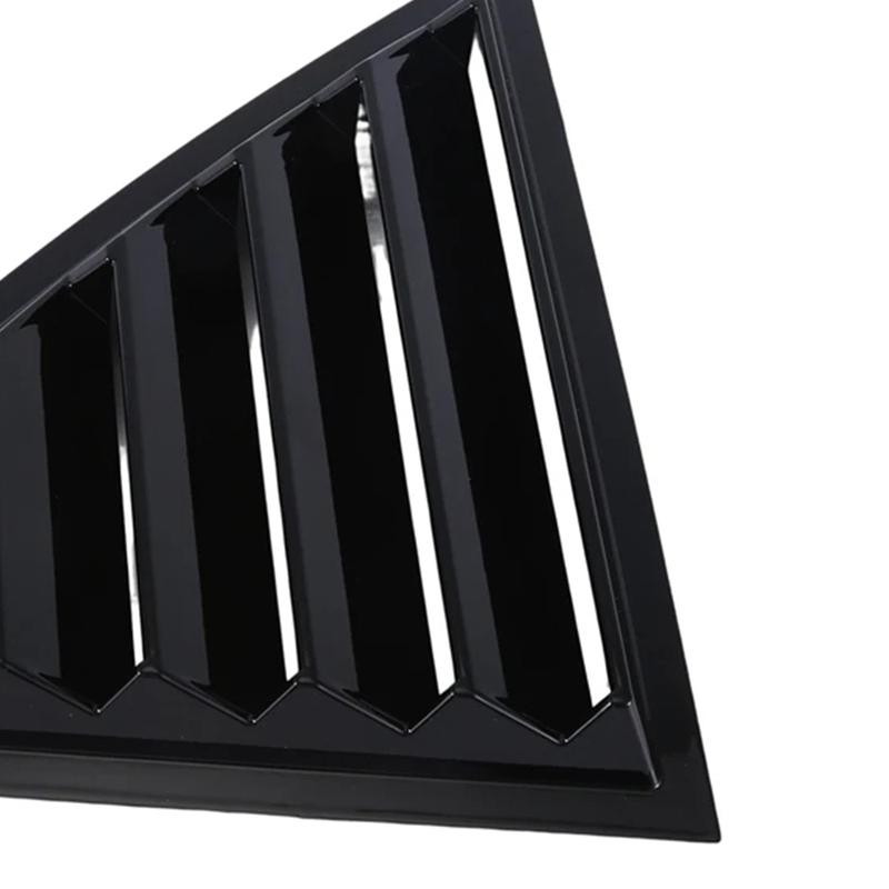 For Chrysler 300C 2011- Car Rear Louver Window Side Shutter Cover Trim Sticker Vent Scoop ABS Carbon Fiber Style Gloss Black