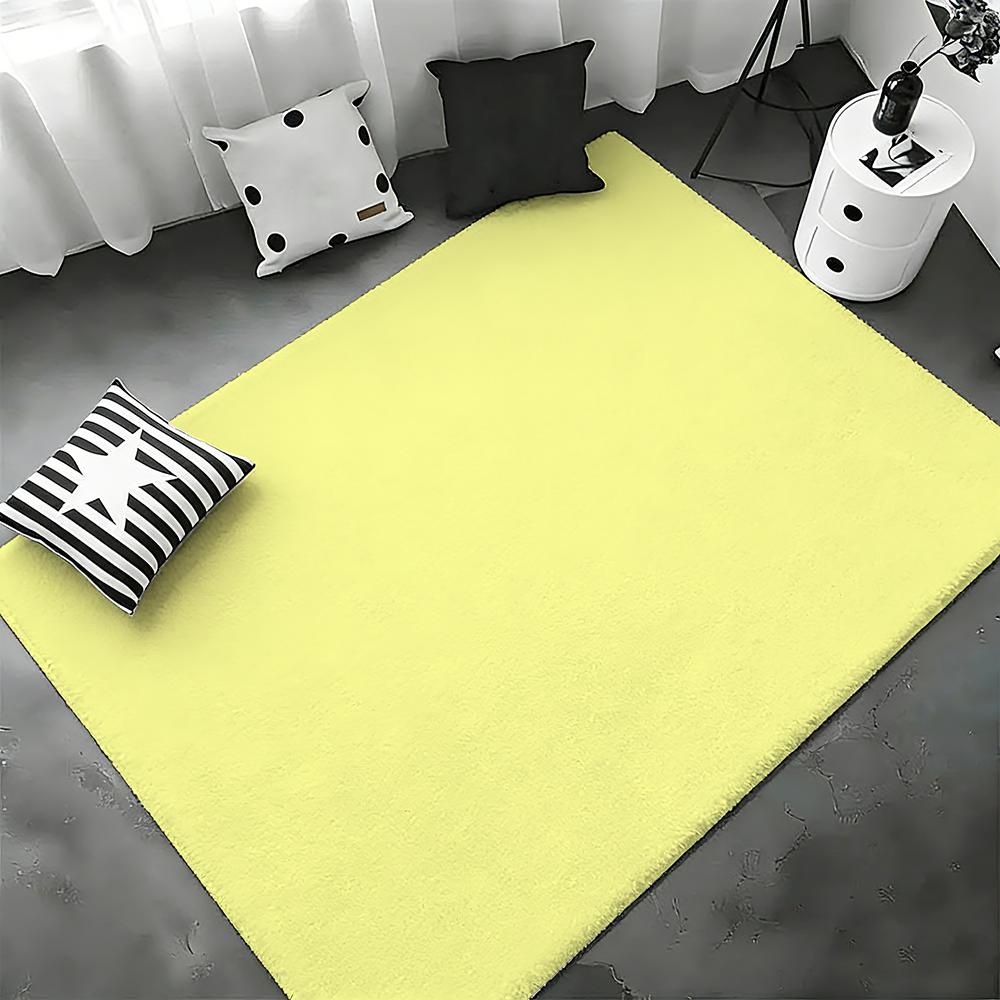 Solid color Floor Mat Bedroom Living Room Flannel Door Mat Non-Slip Home Decor