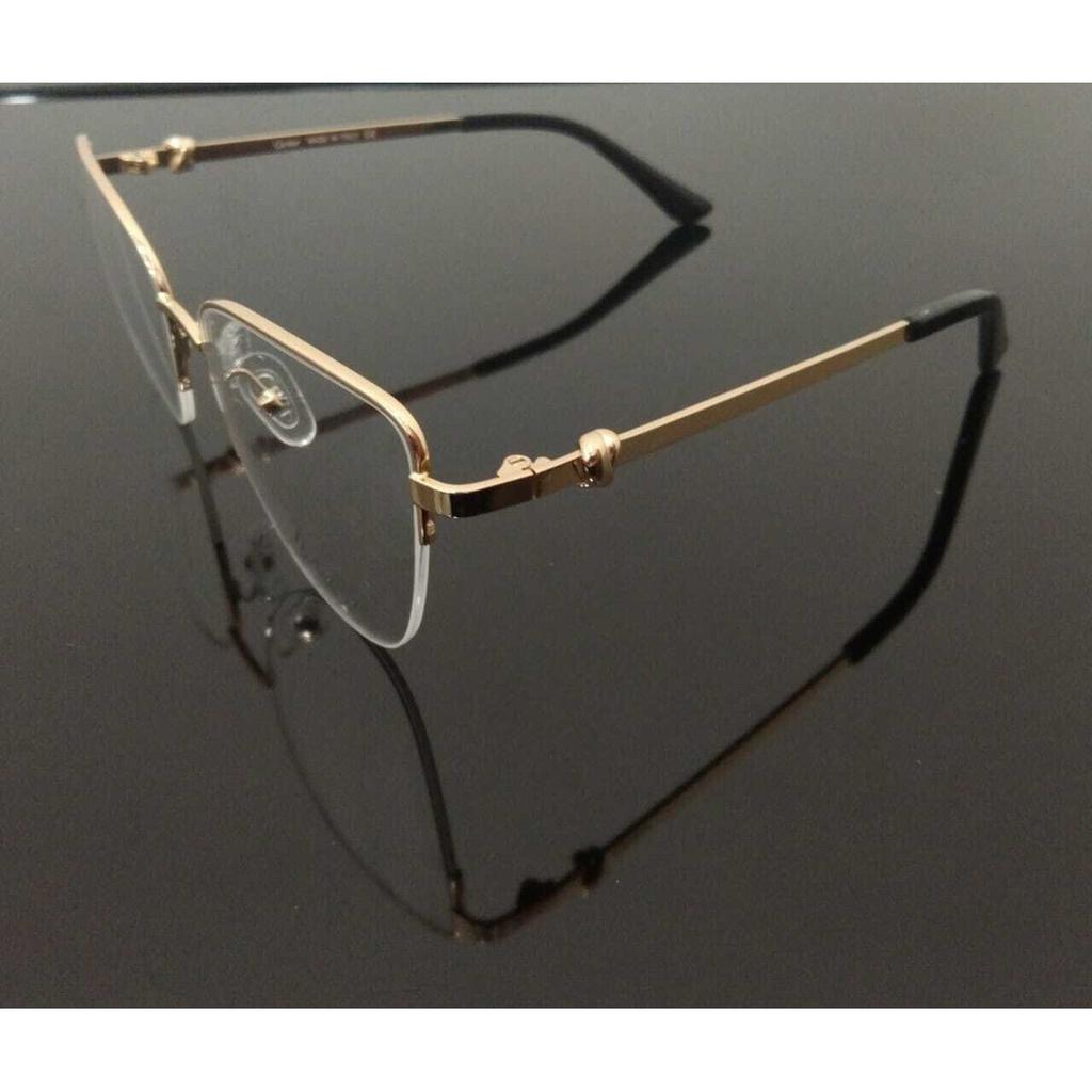 Classic Luxury Half Rim Metal Golden Black Finish Eyeglass Frame Cart-Metal JL166605724963