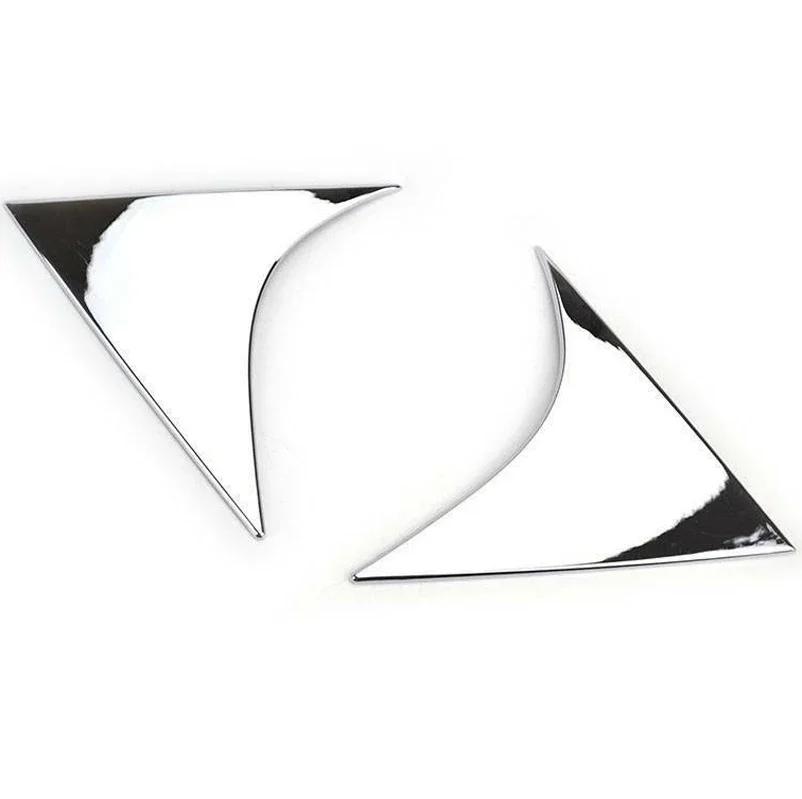 For Hyundai Tucson 2015-2020 2Pcs Car Rear Window Spoiler Wing Cover Trim ABS Carbon Fiber Style Silver Chrome Decor Accessories