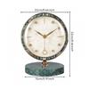Clock with Marble Base Golden-Hued Decorative Desktop Marbled for Bedroom