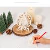 Christmas 3D Greeting Card Laser Paper Carved Crystal Ball Decoration Ornament Message Card 3D Snowflake Ball Ornament
