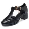 Fashion GKTINOO Genuine Leather Shoes Gladiator Sandals For Women Large Size Non-slip High Heel Sandals Summer Ladies Shoes