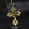 Collana con Ciondolo a Croce Borchiato di Diamanti Stile Gotico Y2K in Acciaio Inossidabile, Catena Lunga e Grande Colorata Personalizzata Vintage per Maglione da Uomo