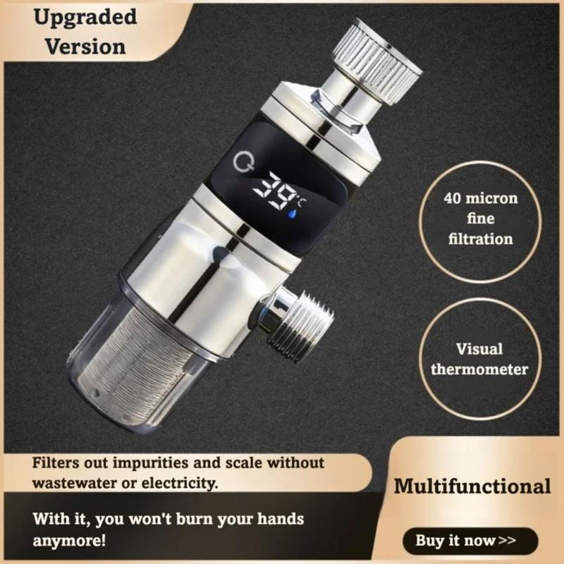 Easy Installation 2 in 1 Water Temperature Monitor and Filter Unit with Stainless Steel Construction for Home Use