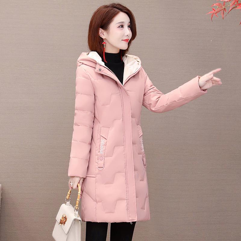 Women's Mid-Length Korean Style Down Jacket - Hooded, Thickened, Warm 90% White Duck Down Winter Coat