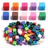 50pcs/lot 12mm Acrylic Square Alphabet Beads Solid Color Large Hole Loose Letter Beads For DIY Handcraft Bracelet Necklace