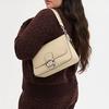 Coach Soft Tabby 26 Solid Color Quilted Stripe Logo Zipper Bag Women Handbags Ivory C4823-LHVT5