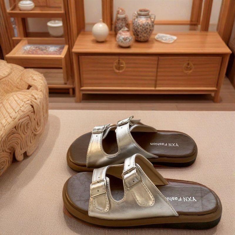 

Премиальные летние новые пляжные сандалии серебристые шлепанцы женские летние толстоподошвенные прохладные шлепанцы 40 серебряный