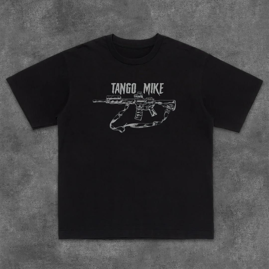 

Short-sleeved T-shirt, Meichao Creative Firearms Printing Heavy Cotton Loose Round Neck Half-sleeved Tee 4XL