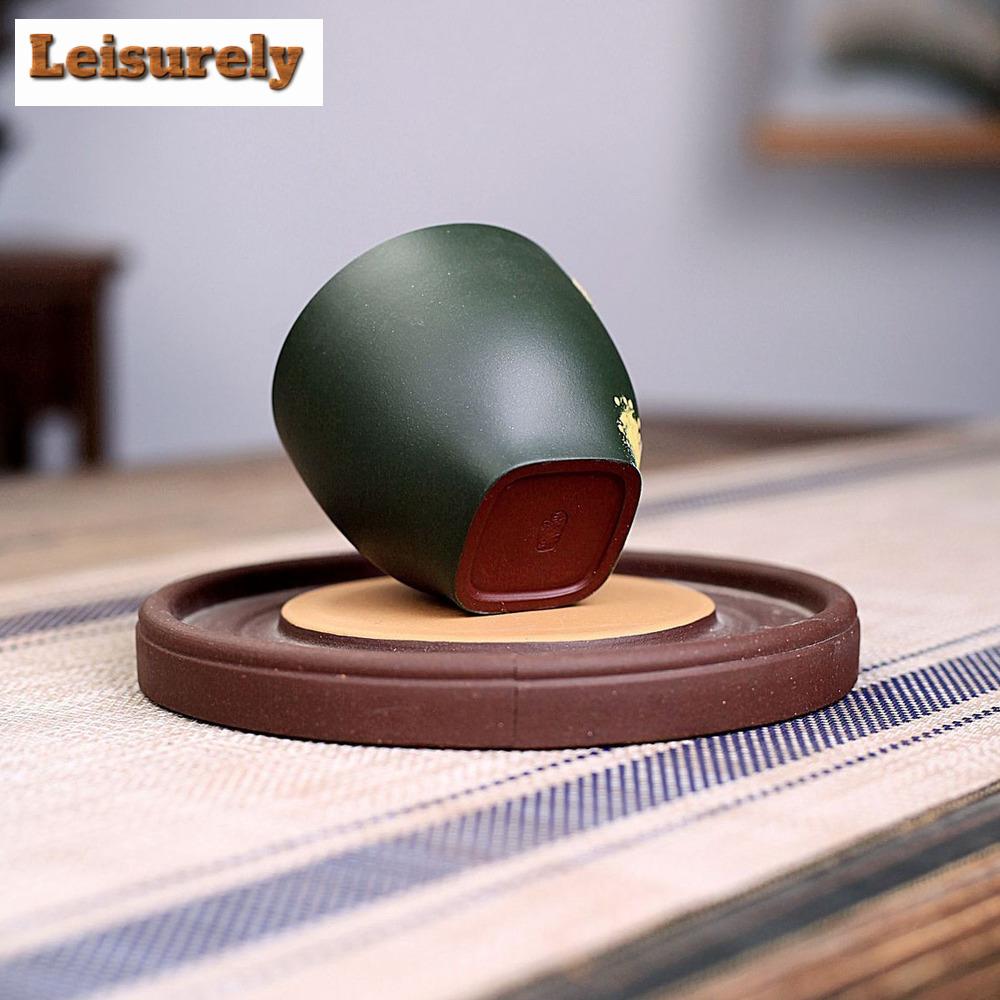 140ml Handmade Mud Painted Pine Deer Teacup Yixing Purple Clay Small Mouth Cup Smelling Fragrance Master Cup Tasting Tea Bowl