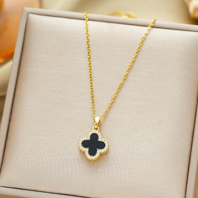 Collana da Donna Quadrifoglio Autunno e Inverno: Stile Piccola Fragranza, Catena Trendy per la Clavicola
