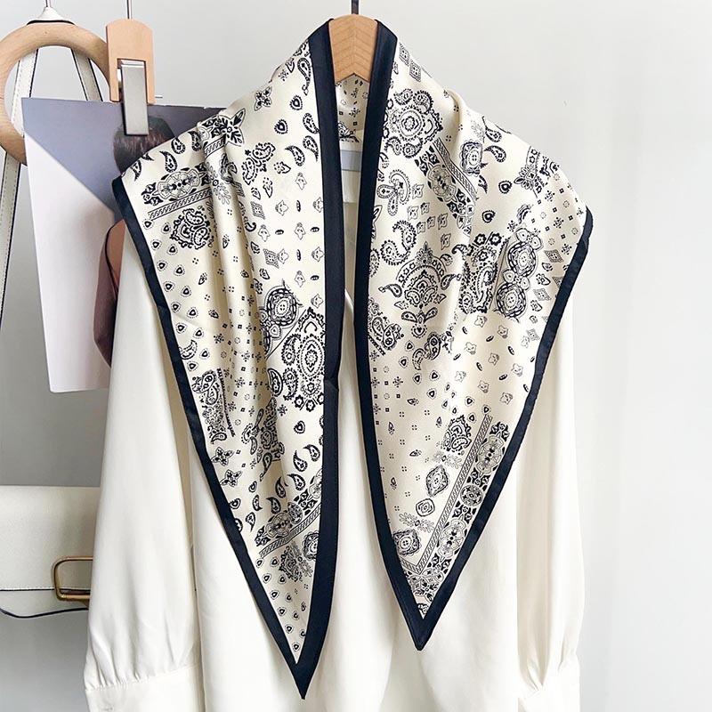 Matching Shirt French British Cashew Silk Scarf Neck High-end Shawl Triangle Scarf Belt Thin Waist Scarf