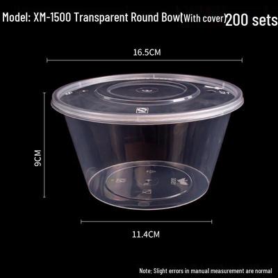 Disposable Round Plastic Takeout Containers with Lids