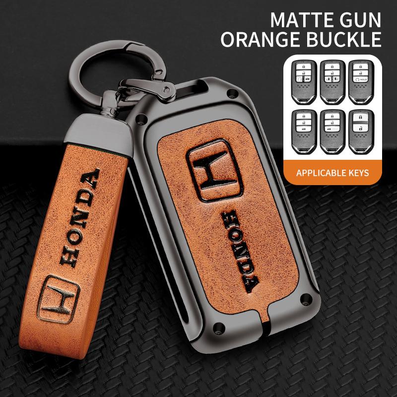 Zinc Alloy Car Smart Remote Key Case Cover Shell For Honda Vezel City Civic Jazz BRV BR-V HRV Protector Fob Keychain Accessories