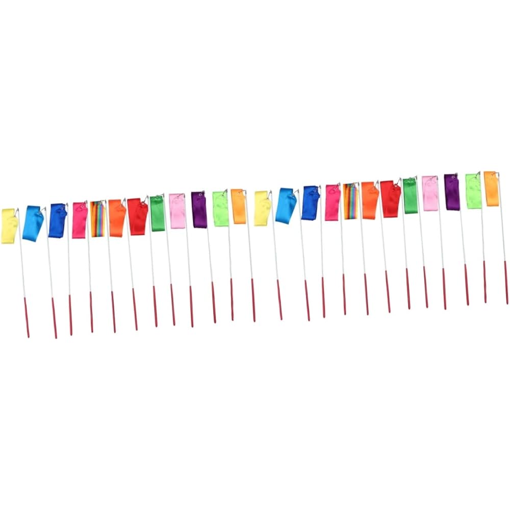 Kids Dance Ribbon Streamer Set 24 Pieces Assorted Colors 400x5cm Gymnastics Stick