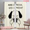 2pcs 2D Flat Printing Drapes More Espresso Less Depresso Dog Polyester Fabric Without Electricity 0 Perfect for Holiday Parties