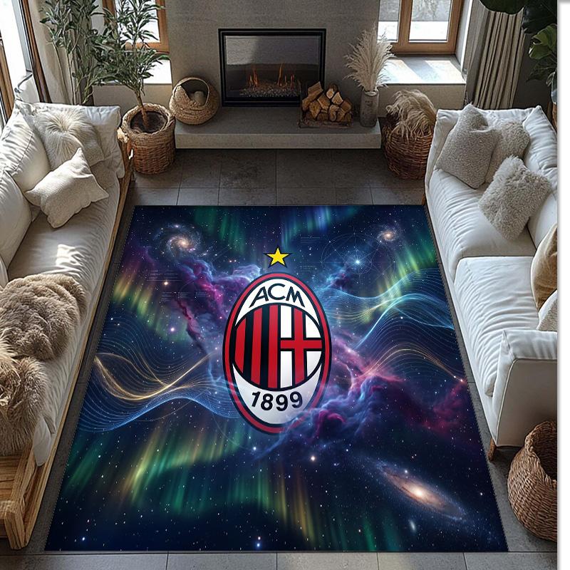 AC Milan Printed Flannel Area Rug Non Slip Soft Polyester Floor Carpet Indoor Decor Mat for Bedroom Living Room Sofa Game Room Home Decoration