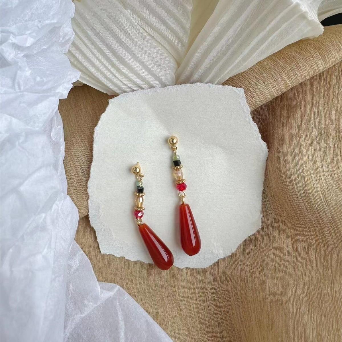 

Женские темпераментные длинные серьги в античном стиле с кисточкой, серьги и подвески One Size красный