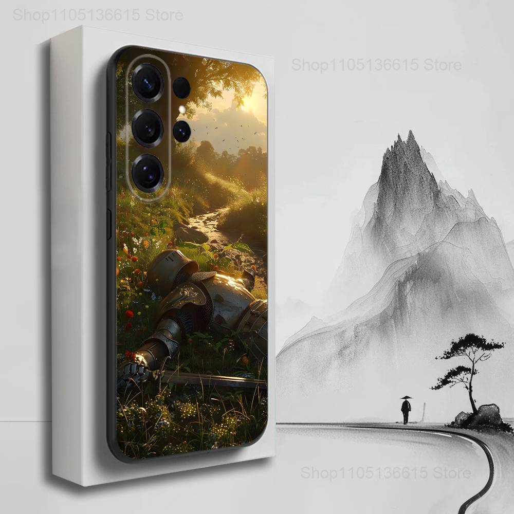 Crusaders Templar Knight Case For Samsung S10,Plus,S9,Ultra,S24,S21,S20,S23,FE,S22,S25,Lite,Soft Silicone Black