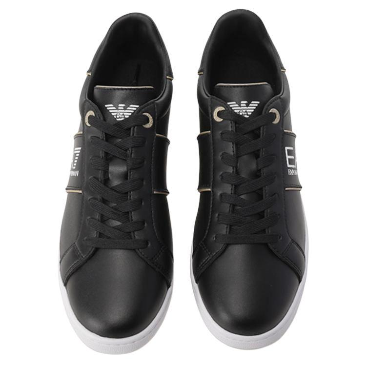 Emporio Armani Round Toe Lace-Up Comfortable Low-Top Sneakers Unisex sneakers Black X8X102XK346M700