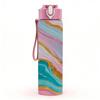 1PC Pink Blue Geode Marble Pattern 750ml Color Plastic Sports Water Bottle Leakproof Flip Straw Lid Suitable for Sports Office Home Use