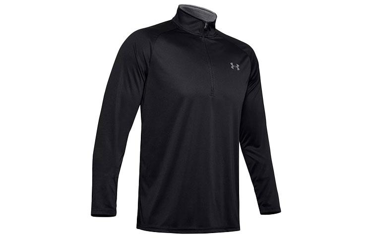 Under Armour Velocity 2.0 T Shirts Men s Black Stand Collar Moderate Straight Fit 1345712-001 XL