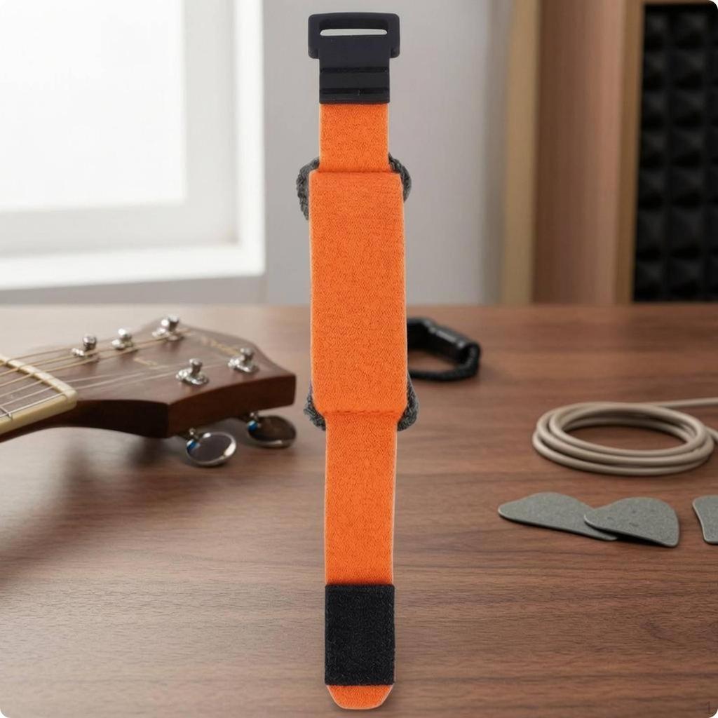 Adjustable String Mute Strap Universal Fit Guitar Wrap HookandLoop Orangeshort No Card