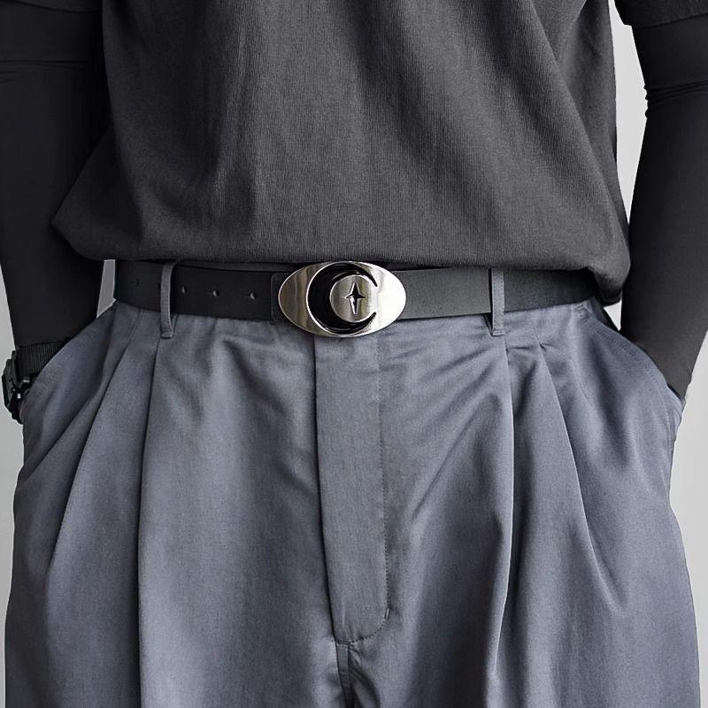 

Stylish Pu Black Material Womens Belt With Smooth Buckle For Trendy Outfits Fall