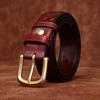 Pasek Męski Trendy Mody Retro Pasujący do Wszystkiego Skóra Licowa Tkana Skórzana Mosiężna Klamra Tkana Hot Belt