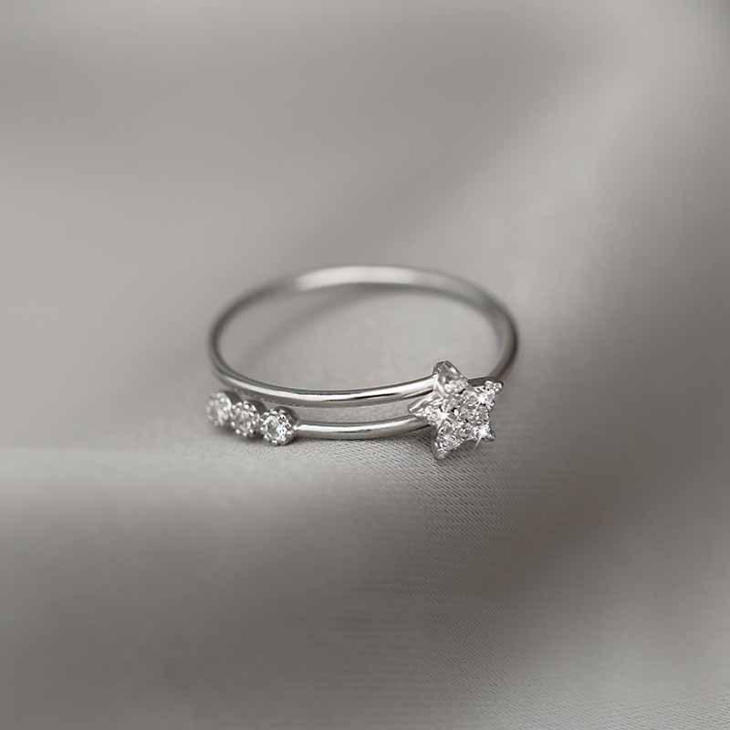 Japanese Light Luxury Meteorite Open Ring - Exquisite Design for Women