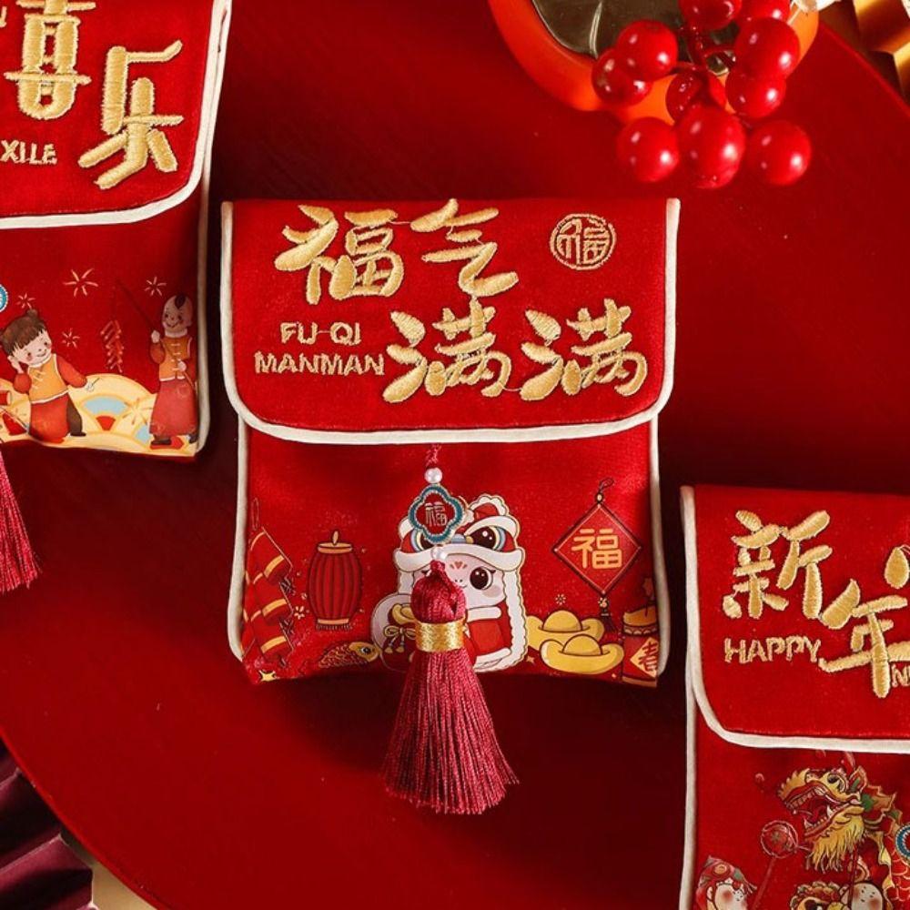 Tragbar Traditionell Neujahr Neujahr Tasche Gut Glück Segen Tuch Glücksgeldbeutel Geschenktaschen Frühlingsfest