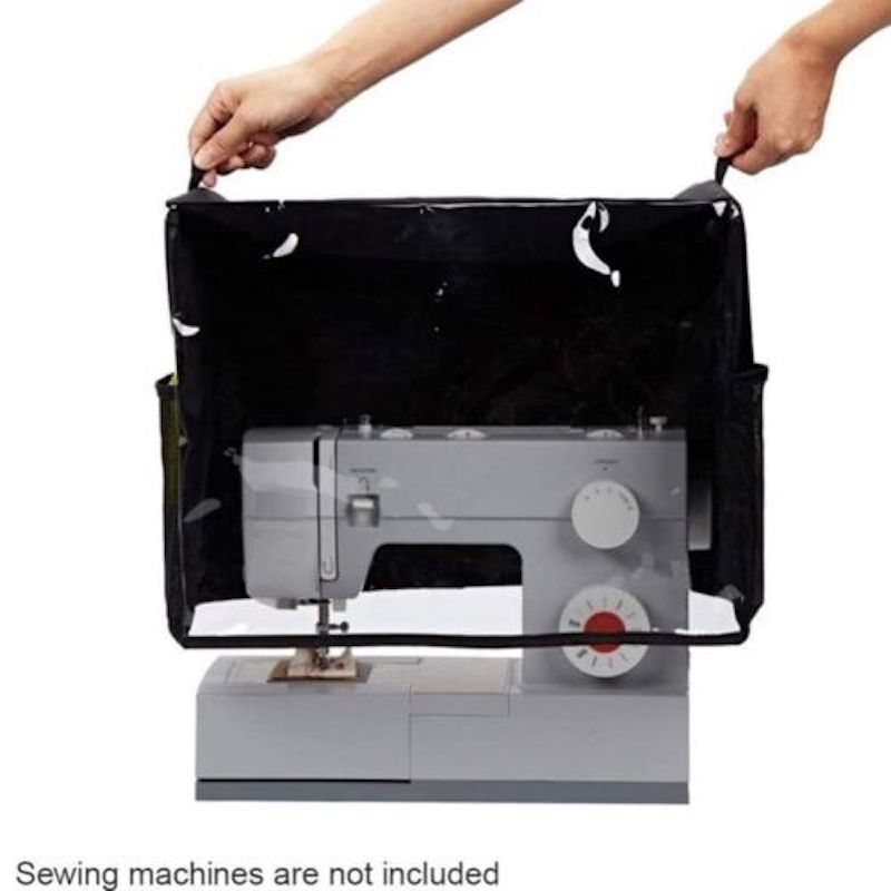 

Portable Sewing Machine Cover with Dustproof PVC Material - Includes Storage Pockets for Scissors, Thread, and Other Tools чёрный