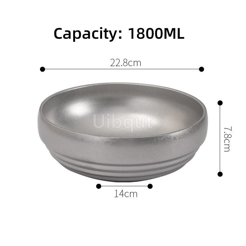 Vintage Korean Style Cold Noodle Bowl Stainless Steel Double Layer Anti Scald Ramen Large Soup Bowl River Snail Rice Noodle Tray
