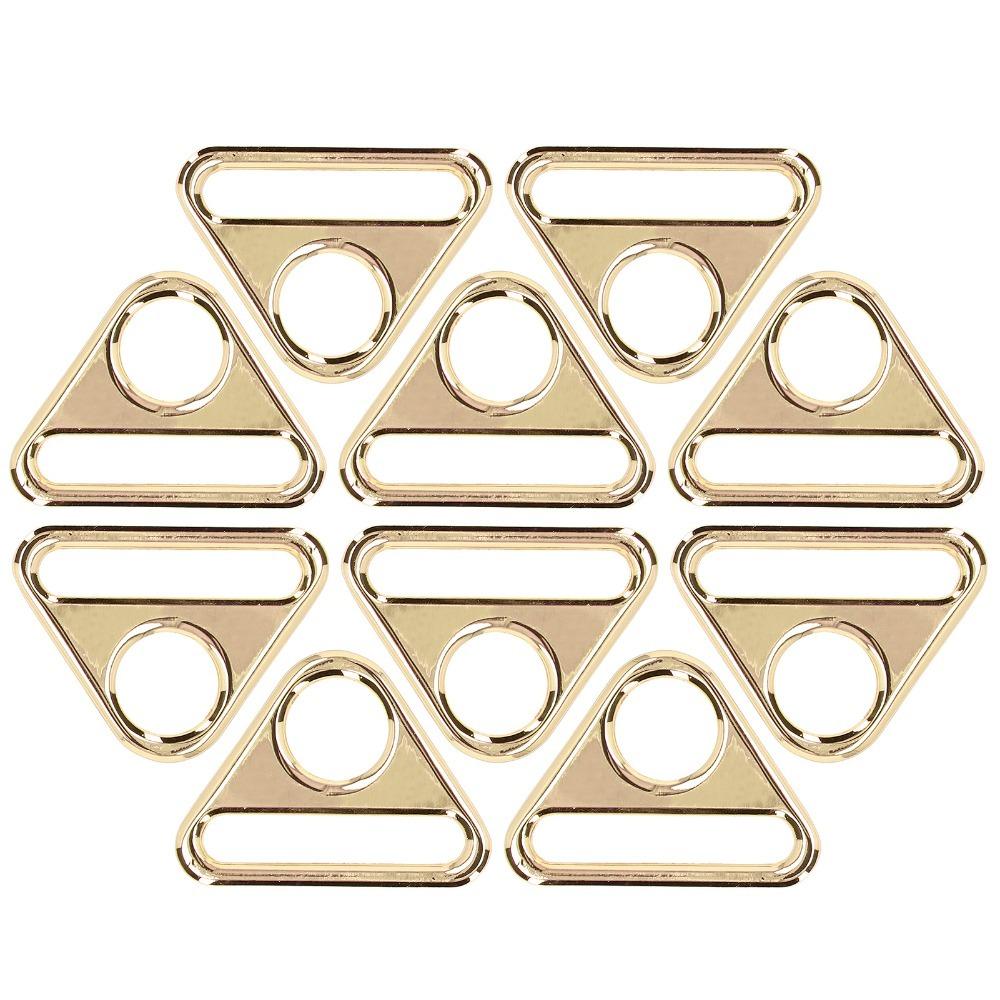 

10pcs 38mm Luggage Accessories Zinc Alloy Portable Triangle Buckles Rose Gold Lightweight Zinc Alloy Buckles Decorative Use золотой