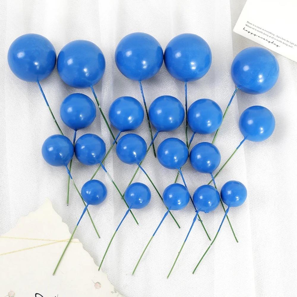 20/30Pcs Cake Balls Decoration Gilded Black Happy Birthday Foam Ball Cake Stickers Party Mother's Day Decor DIY Wedding Decor