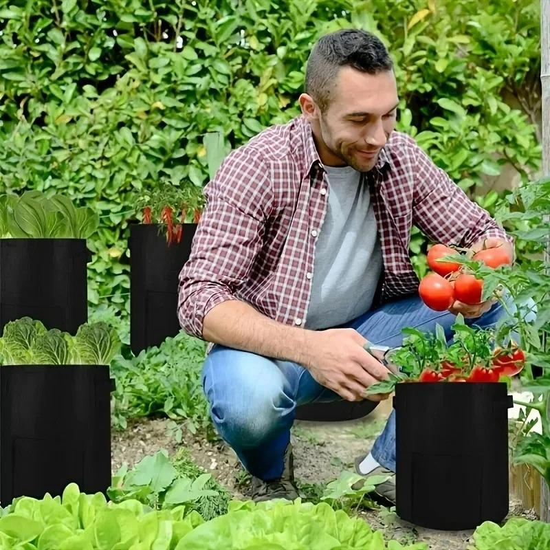 Gallon Felt Grow Bags Gardening Fabric Grow Pot Vegetable Strawberry Growing Planter Garden Potato Planting Pots