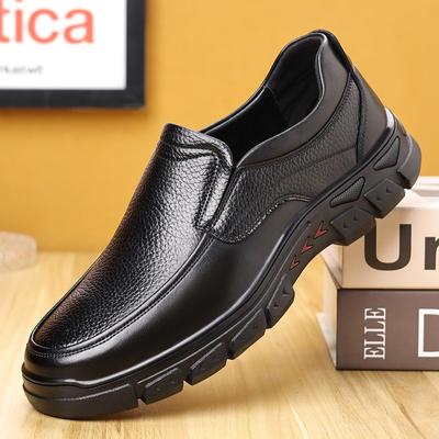 Business Leather Shoes Men's Spring New One-pedal Casual Men's Shoes Light, Breathable and Non-slip Medium and Old Dad Shoes
