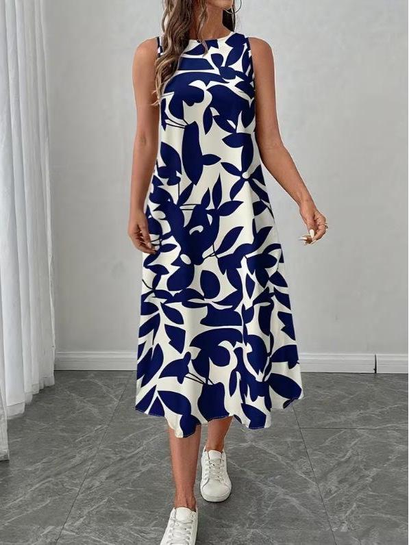 2026 Spring/Summer Sleeveless Printed Dress - Versatile Long Vest Skirt for Women