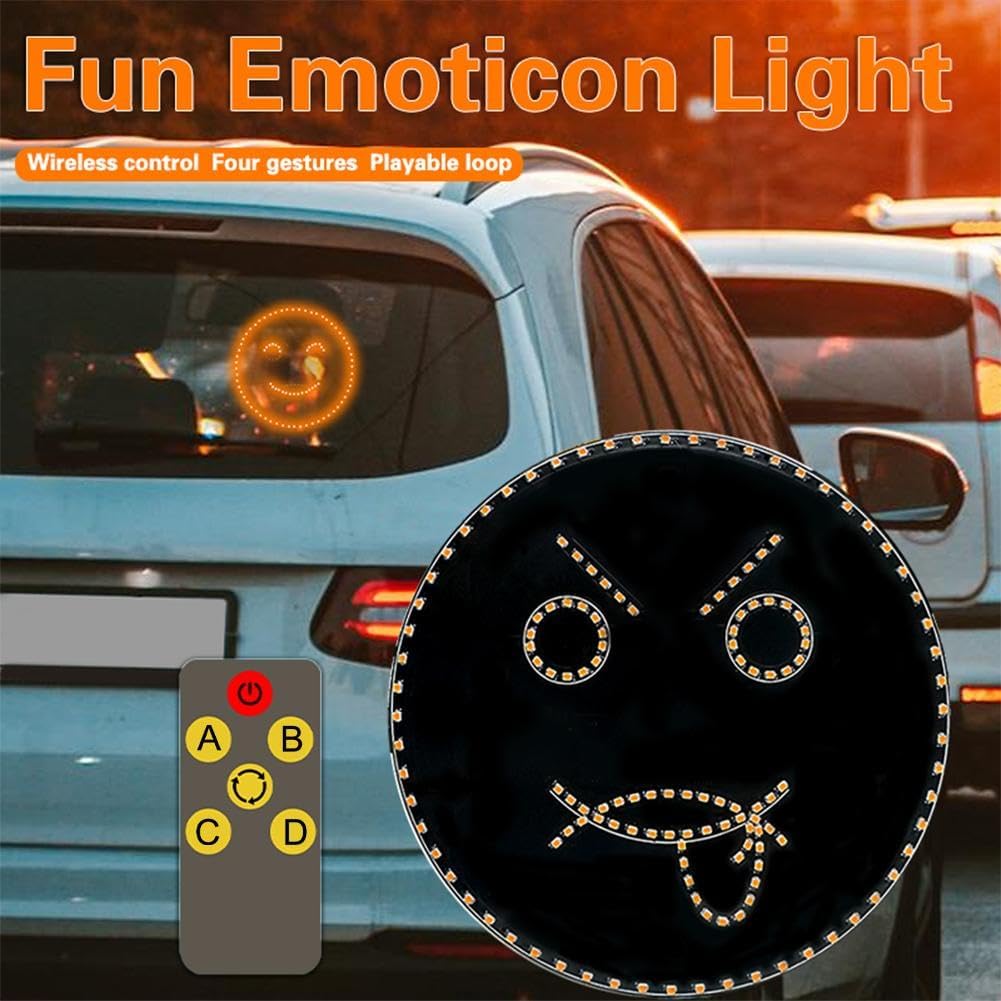 Car Mounted LED Fun Expression Light Smiling Face Light Rear Window Multifunctional Warning Gesture Light Handheld Gesture Light
