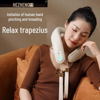 Masseur cervical et d'épaules en forme de U HEZHENG avec chaleur Prise CN (adaptateur inclus)