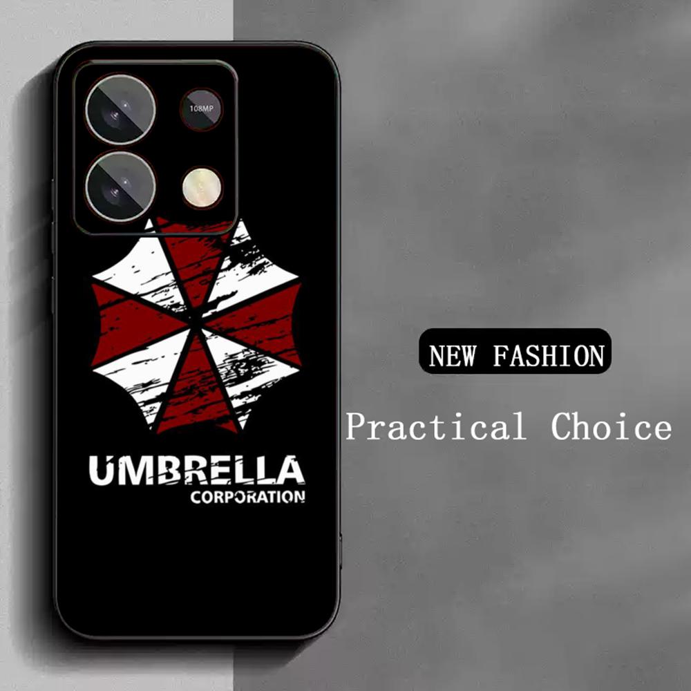 Evil Umbrella cool pattern design ins Phone Case For Redmi Note 14 13 12 11 Pro Plus S 5G 14C A3 Soft Black Phone Cover