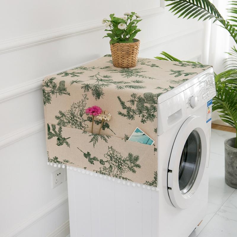 Polyester Cotton Dustproof Cover Cloth Washing Machine Refrigerator Microwave Oven Protective Cover,Home Decoration Cover Cloth