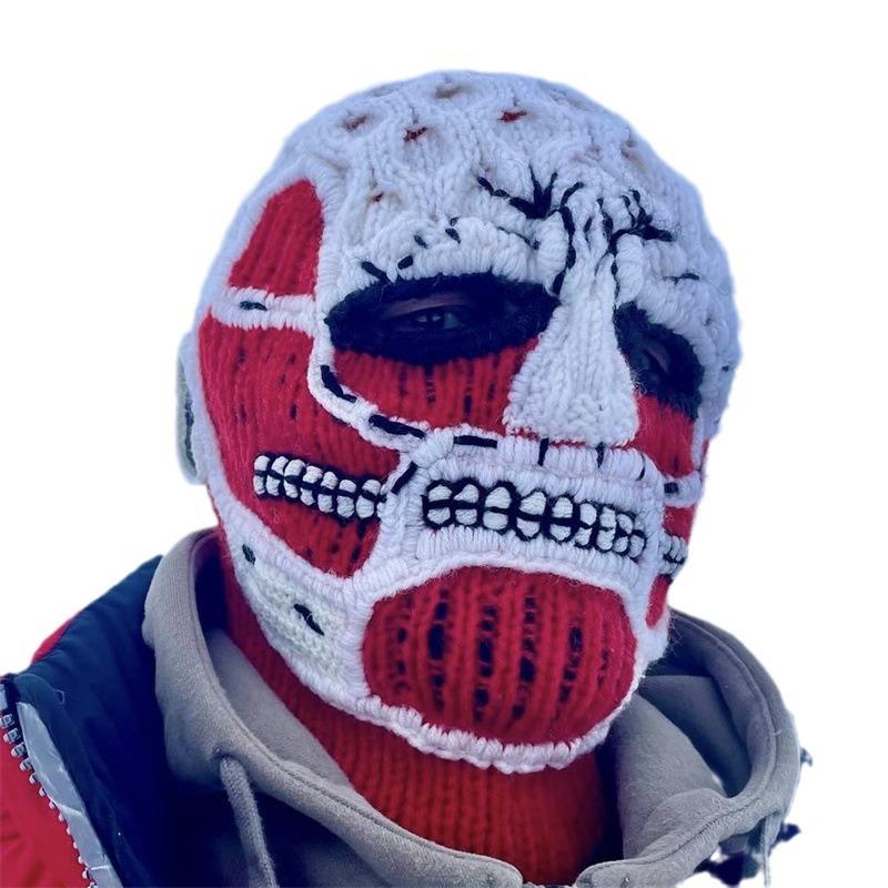 Nuevo pasamontañas hecho a mano de ganchillo con cuernos divertidos y orejas de conejo