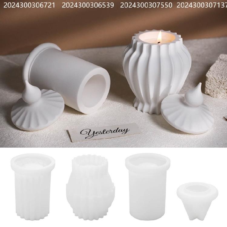 Resins Jar Molds Resins Lid Molds for Making Candlestick Candle Stand