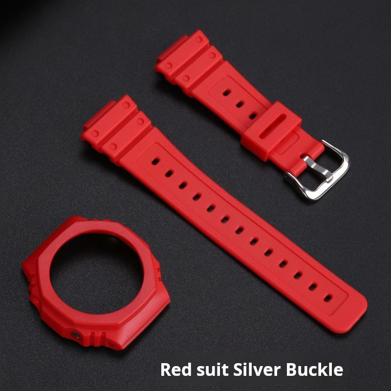

For Casio G-SHOCK Octagon Farm Oak GA-2100 GA-2110 TPU Refit transparent Watchband case Silicone Watch Strap ga2100 men Bracelet For GA-2100 2110
