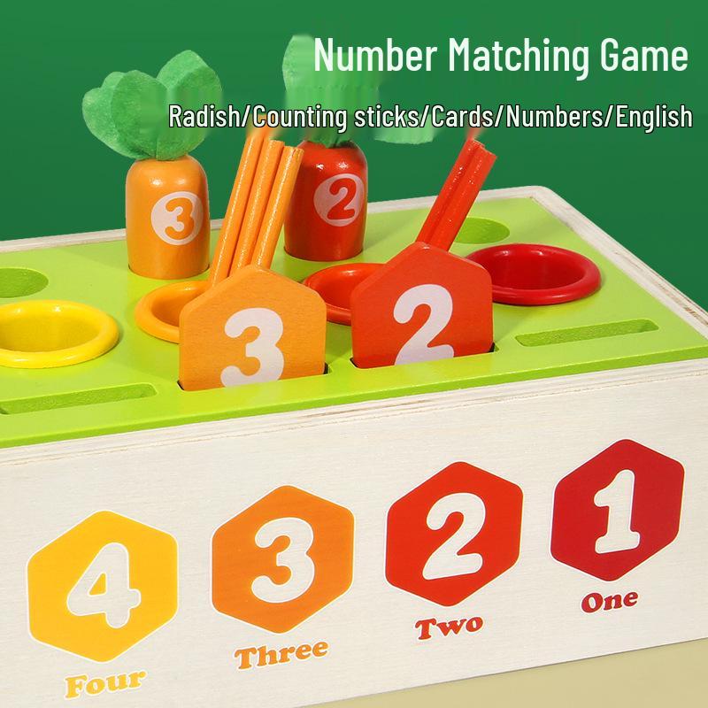 Montessori Carrot Counting & Color Matching Intelligence Box - Educational Toy for Early Childhood Development