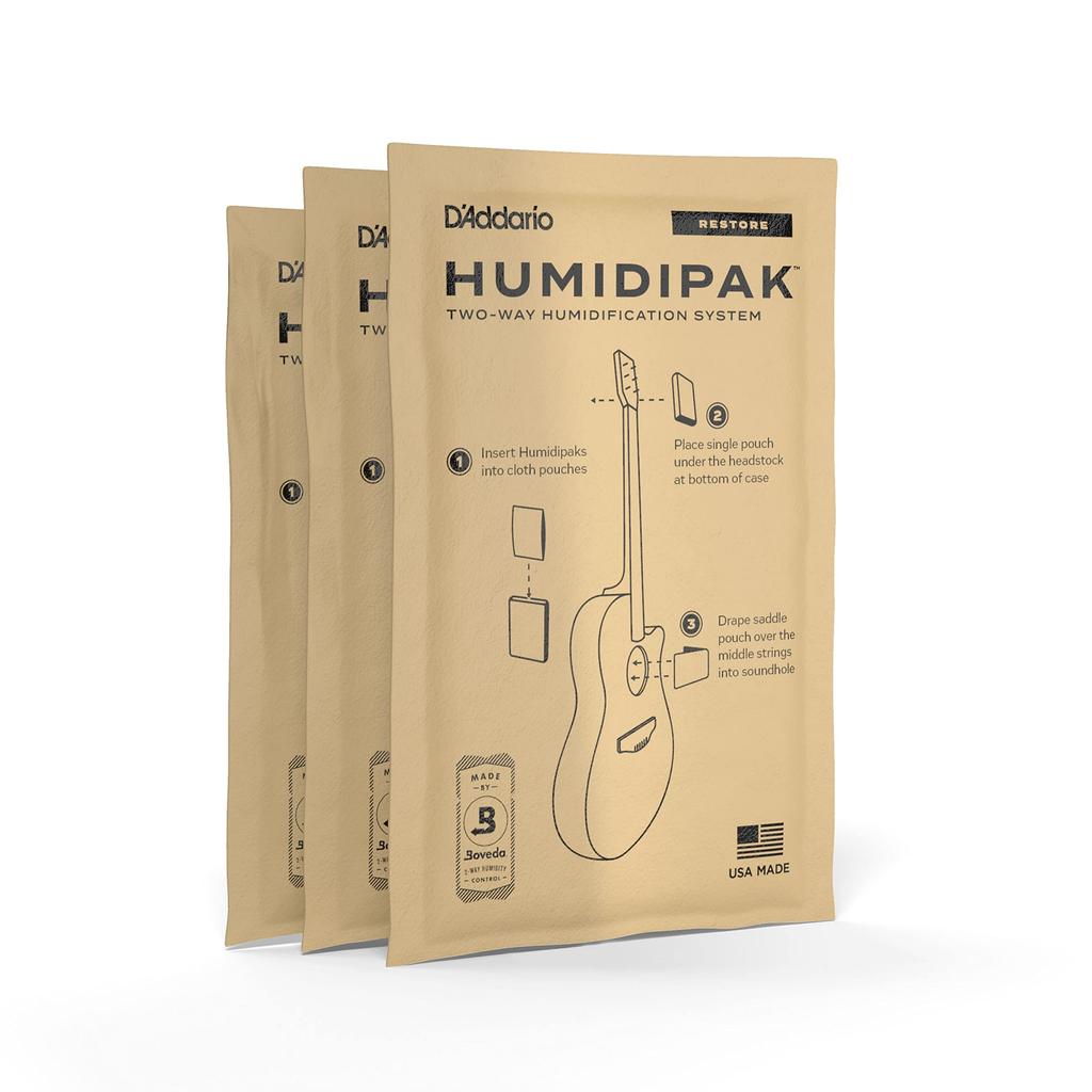 Humidipak Restore Replacement Humidifier for D'Addario PW-HPCP-03 (Emergency Care) Guitar, 3-Pack