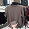 Men's High-Quality Short-Sleeved Knitted Wool Sweater for Spring/Summer